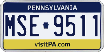 PA license plate MSE9511