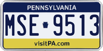 PA license plate MSE9513