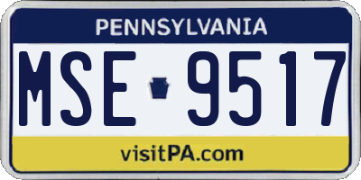 PA license plate MSE9517