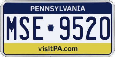 PA license plate MSE9520