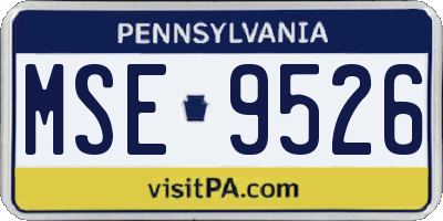PA license plate MSE9526