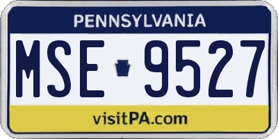 PA license plate MSE9527