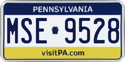 PA license plate MSE9528