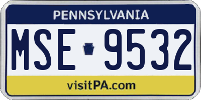 PA license plate MSE9532