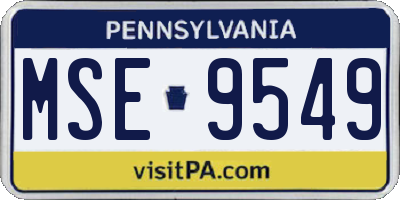 PA license plate MSE9549