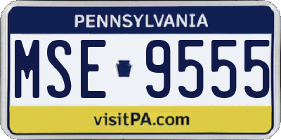 PA license plate MSE9555