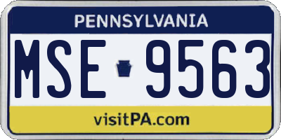 PA license plate MSE9563