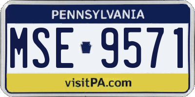 PA license plate MSE9571