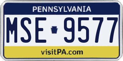 PA license plate MSE9577