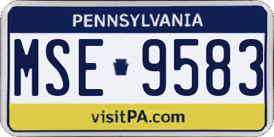 PA license plate MSE9583