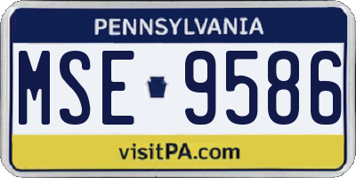 PA license plate MSE9586