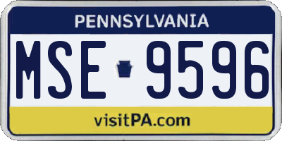 PA license plate MSE9596