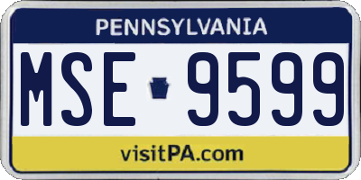 PA license plate MSE9599