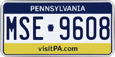 PA license plate MSE9608