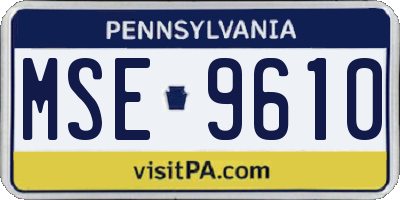 PA license plate MSE9610
