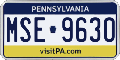 PA license plate MSE9630