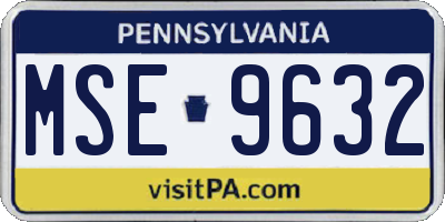 PA license plate MSE9632