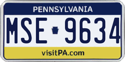 PA license plate MSE9634