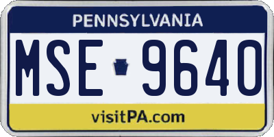 PA license plate MSE9640