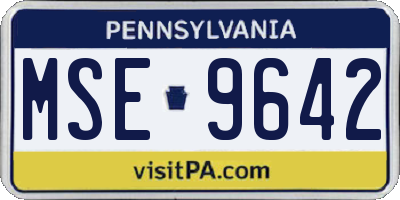 PA license plate MSE9642