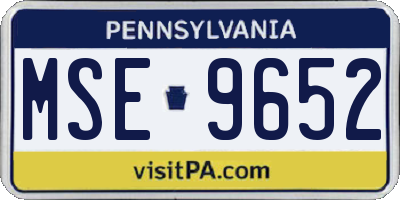 PA license plate MSE9652