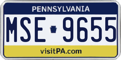 PA license plate MSE9655
