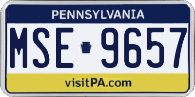 PA license plate MSE9657