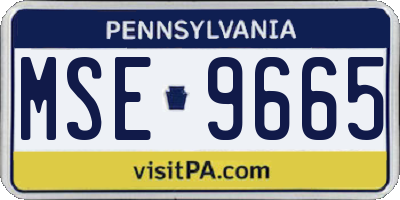 PA license plate MSE9665