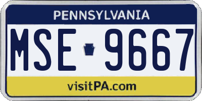 PA license plate MSE9667