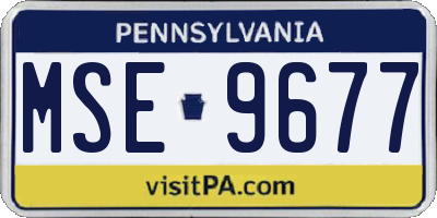 PA license plate MSE9677