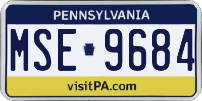 PA license plate MSE9684