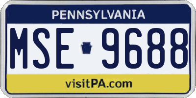 PA license plate MSE9688