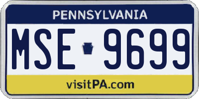 PA license plate MSE9699