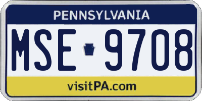 PA license plate MSE9708