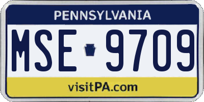 PA license plate MSE9709