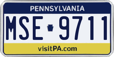 PA license plate MSE9711