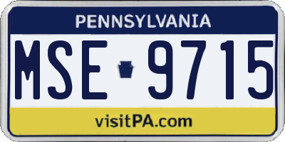 PA license plate MSE9715