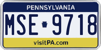 PA license plate MSE9718