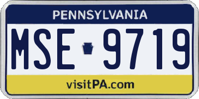 PA license plate MSE9719