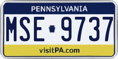 PA license plate MSE9737
