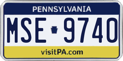 PA license plate MSE9740