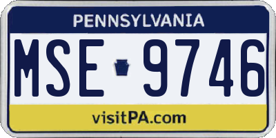 PA license plate MSE9746