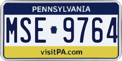 PA license plate MSE9764