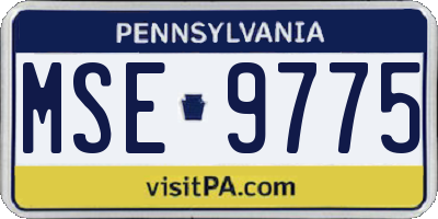 PA license plate MSE9775