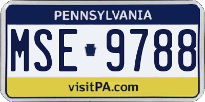PA license plate MSE9788