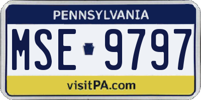 PA license plate MSE9797