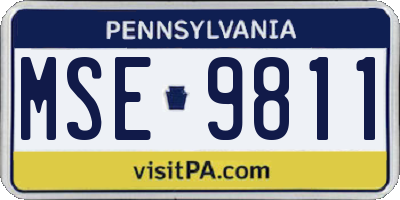 PA license plate MSE9811