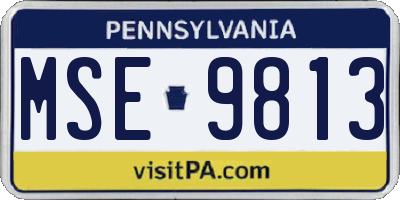 PA license plate MSE9813