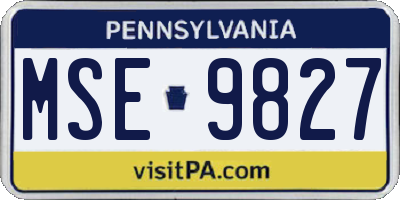 PA license plate MSE9827
