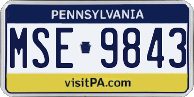PA license plate MSE9843